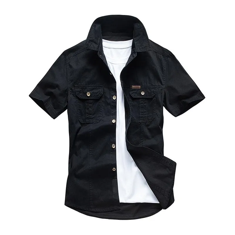 Men's Lapel Short Sleeve Breast Pockets Cargo Shirt 95203608Z sold by Manly product image thumbnail 4