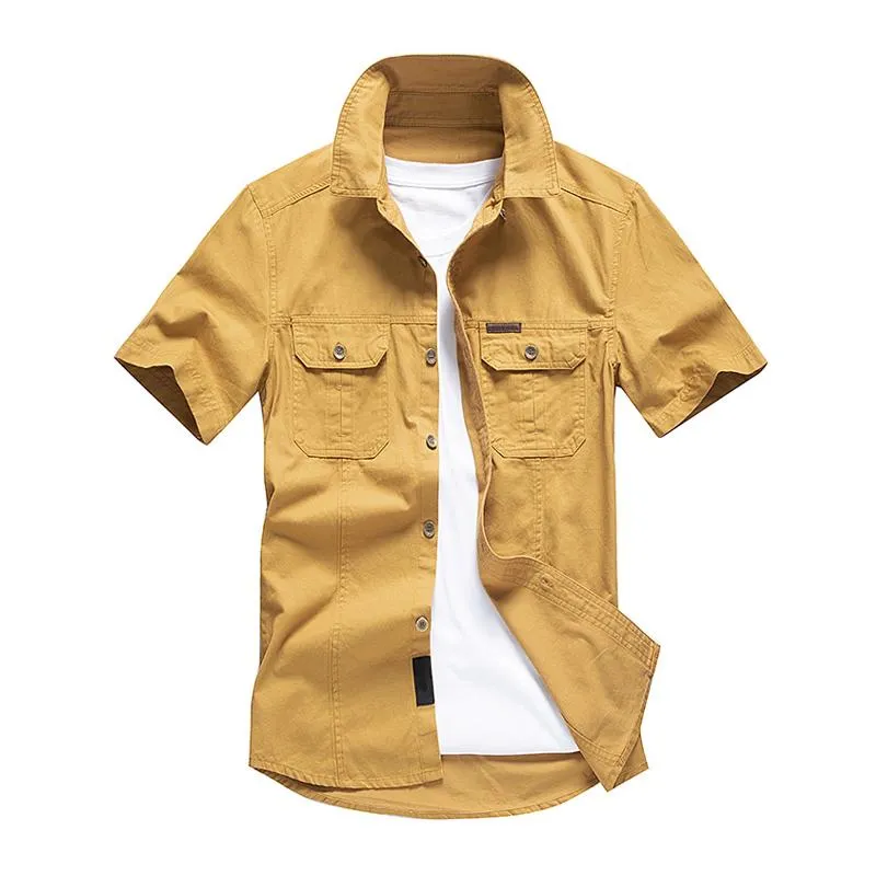 Men's Lapel Short Sleeve Breast Pockets Cargo Shirt 95203608Z sold by Manly product image thumbnail 2