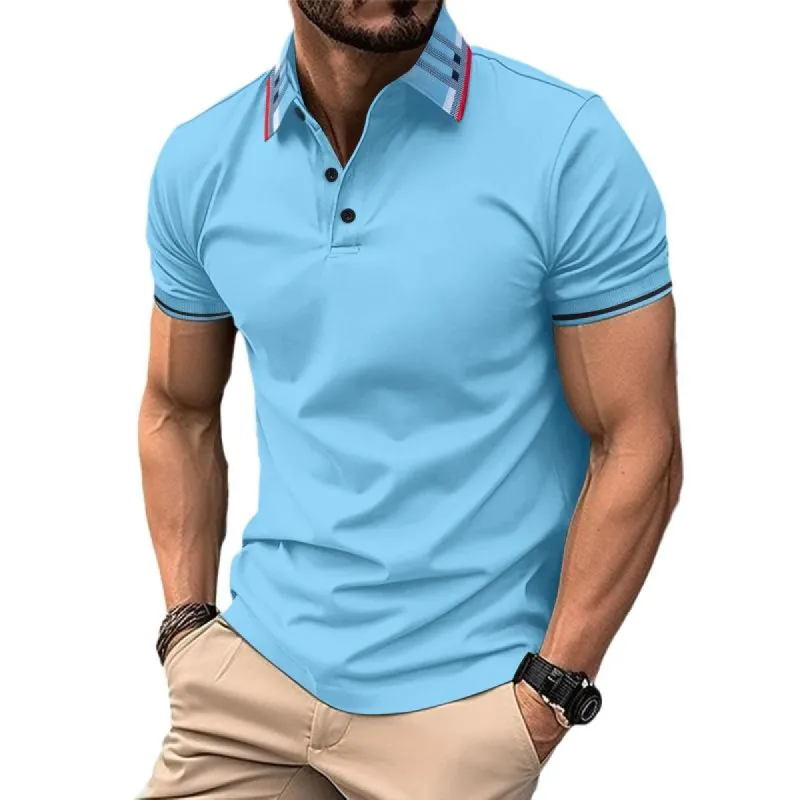 Men's Casual Lapel Slim Fit Short Sleeve Polo Shirt 67233550M sold by Manly