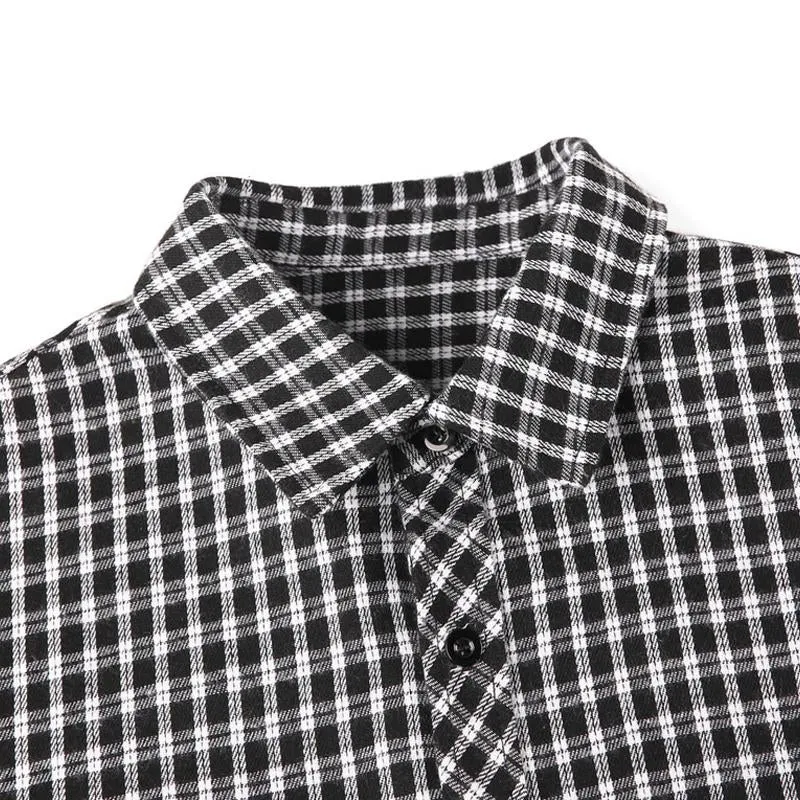 Men's Vintage Loose Check Lapel Long Sleeve Shirt 33251110Y sold by Manly product image thumbnail 5