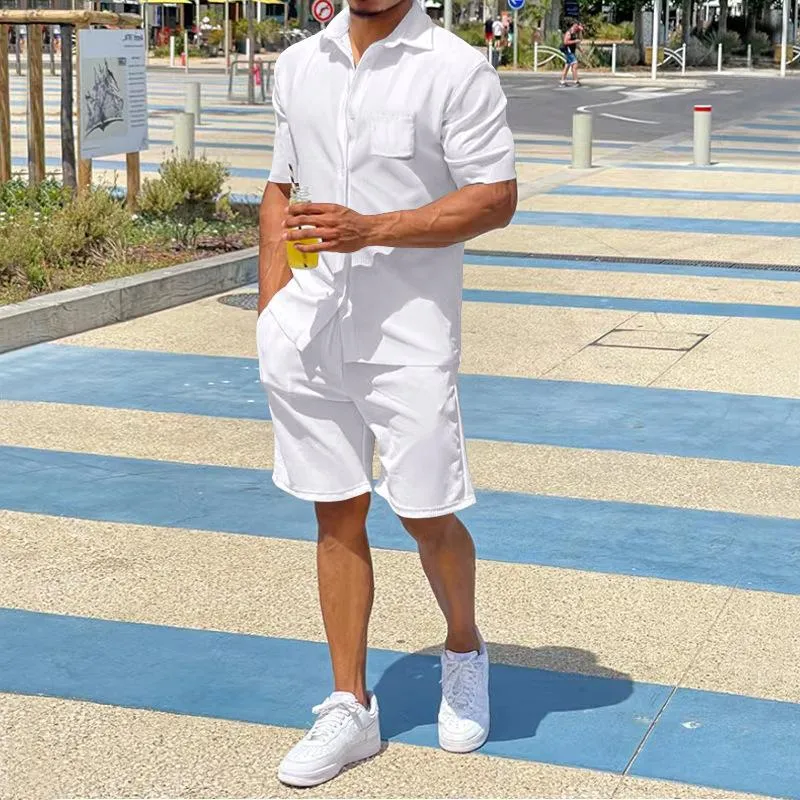 Men's Casual Lapel Shirt Short Sleeve Two Piece Set 01237630TO sold by Manly product image thumbnail 3