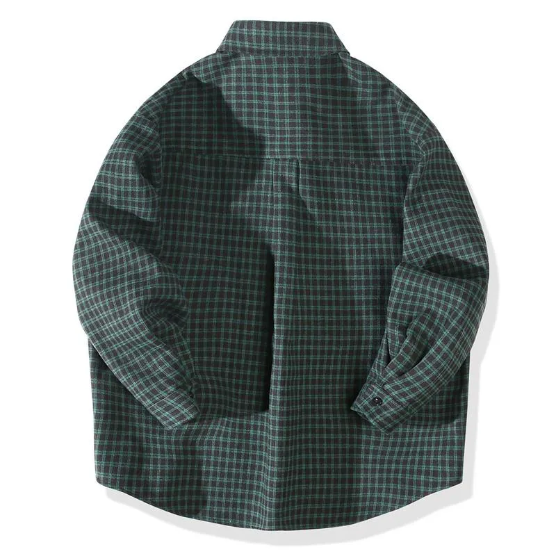 Men's Vintage Loose Check Lapel Long Sleeve Shirt 33251110Y sold by Manly product image thumbnail 2