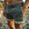 Men's Ethnic Printed Corduroy Elastic Waist Casual Shorts 54836453Z sold by Manly