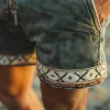 Men's Ethnic Printed Corduroy Elastic Waist Casual Shorts 54836453Z sold by Manly