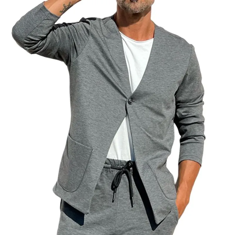 Men's Vintage Casual Solid Pocket Jacket 02533847TO sold by Manly