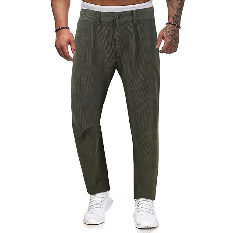 Men's Loose Corduroy Straight Leg Pants 86778853Y sold by Manly
