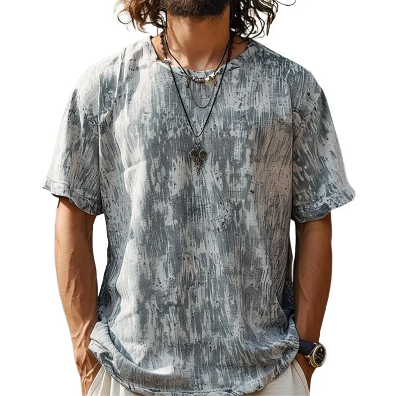 Men's Retro Printed Round Neck Short Sleeve T-Shirt 72904496X sold by Manly