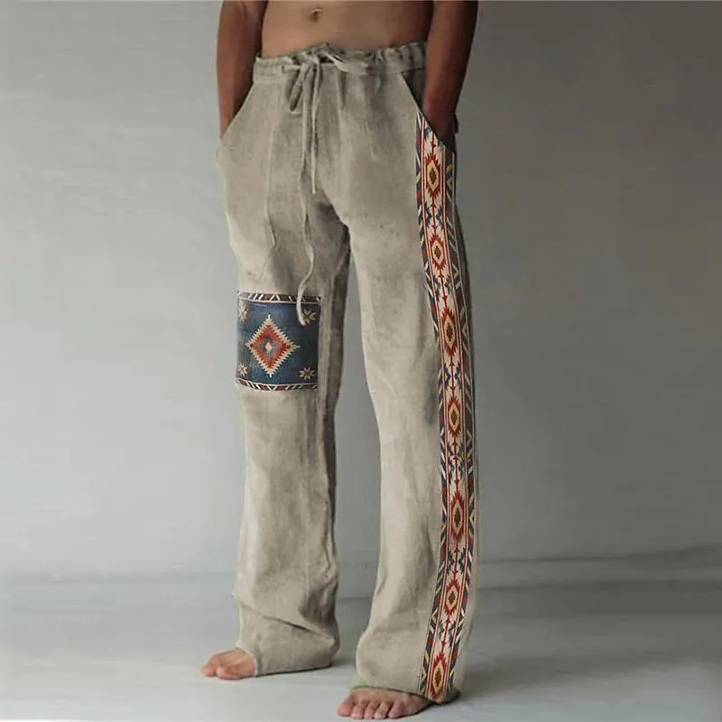 Men's Casual Vintage Ethnic Print Drawstring Pants 69691376Y sold by Manly product image thumbnail 2