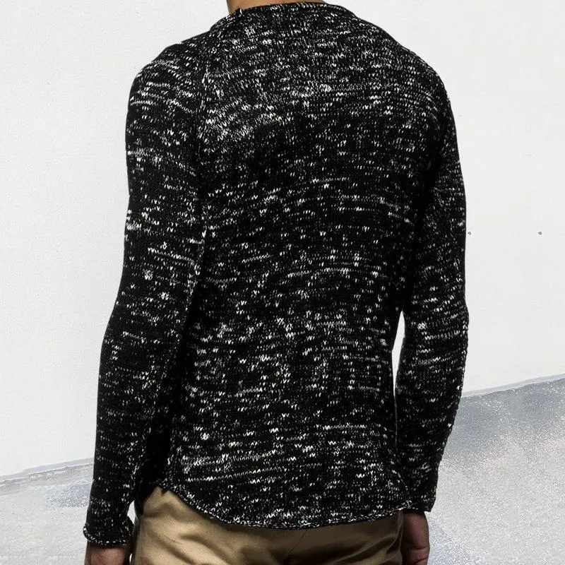 Men's Colorblock Round Neck Long Sleeve Knit Sweater 20621101Z sold by Manly product image thumbnail 4