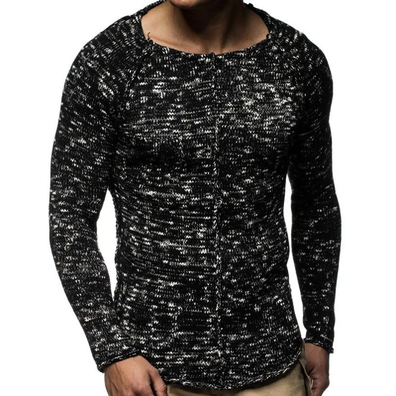 Men's Colorblock Round Neck Long Sleeve Knit Sweater 20621101Z sold by Manly