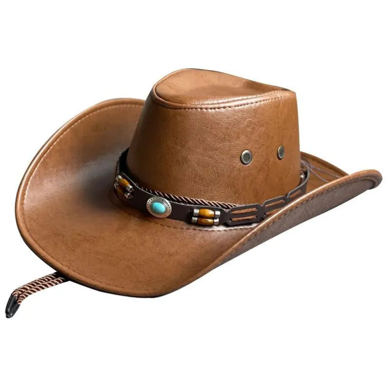 Men's Leather Western Cowboy Hat 09378026Y sold by Manly