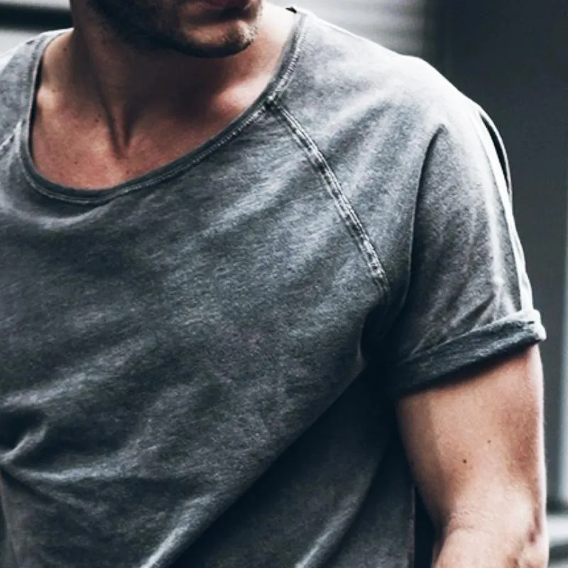 Men's Retro Casual Round Neck Short Sleeve T-Shirt 09059904TO sold by Manly product image thumbnail 3