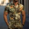 Men's Retro Casual Floral Beach Lapel Short Sleeve Shirt 32426539TO sold by Manly