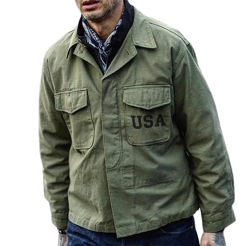 Men's Vintage Casual USA Pocket Jacket 72781556TO sold by Manly