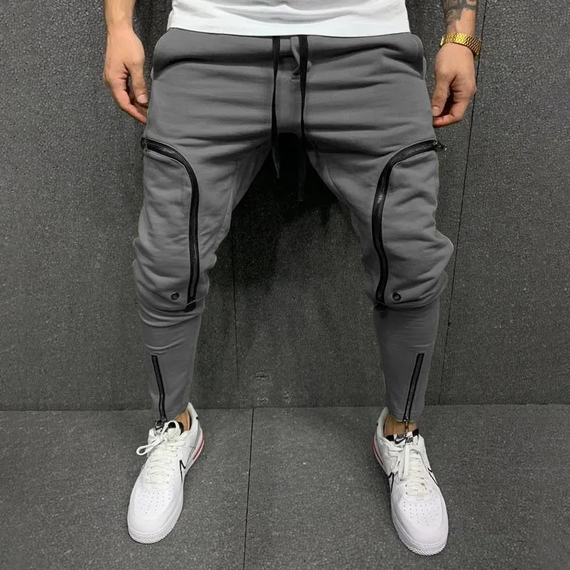 Men's Solid Color Drawstring Elastic Waist Zip Decor Sports Pants 25806781Z sold by Manly product image thumbnail 2