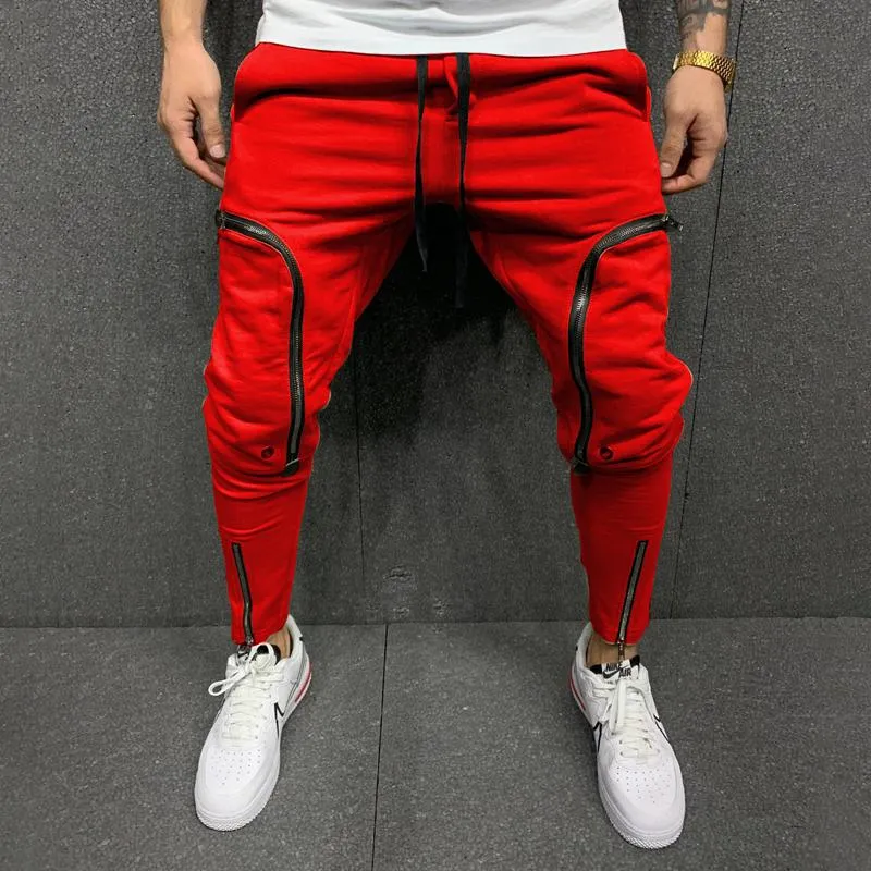Men's Solid Color Drawstring Elastic Waist Zip Decor Sports Pants 25806781Z sold by Manly product image thumbnail 4