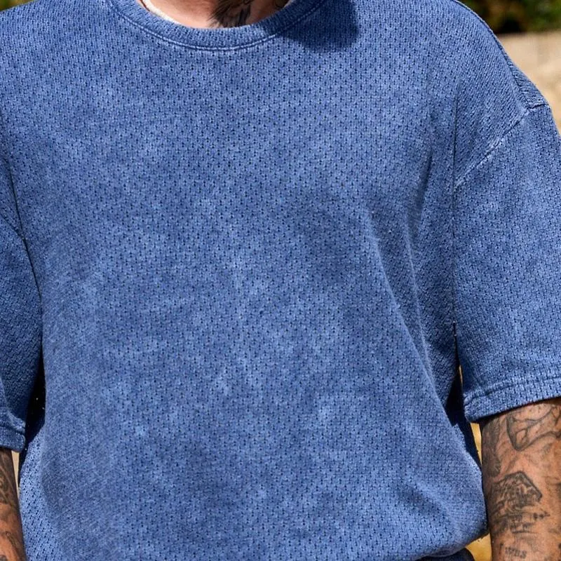 Men's Solid Breathable Round Neck Short Sleeve Casual T-shirt 34605527Z sold by Manly product image thumbnail 3