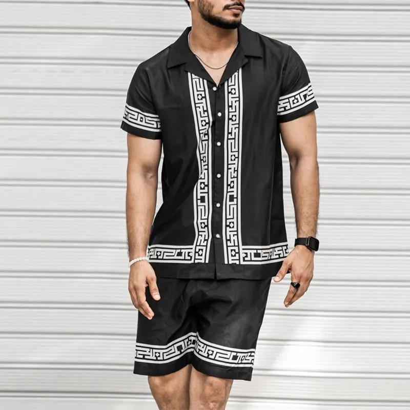 Men's Casual Printed Beach Short Sleeve Shirt Shorts Set 14916041Y sold by Manly product image thumbnail 2