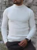 White Versatile Turtleneck Knitted Pullover Sweater 56332429D sold by Manly