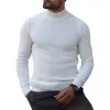 White Versatile Turtleneck Knitted Pullover Sweater 56332429D sold by Manly
