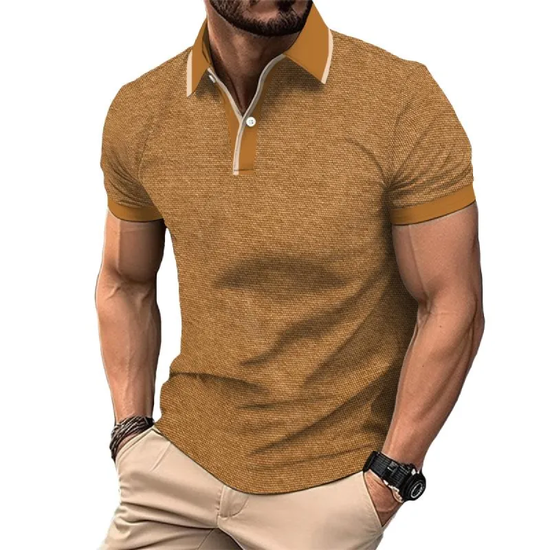 Men's Casual Printed Short Sleeve Polo Shirt 29399483TO sold by Manly