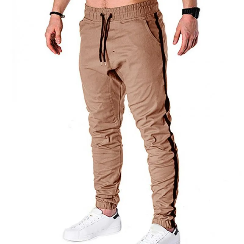 Men's Color Block Side Seam Elastic Waist Pants 80790912Z made by Manly