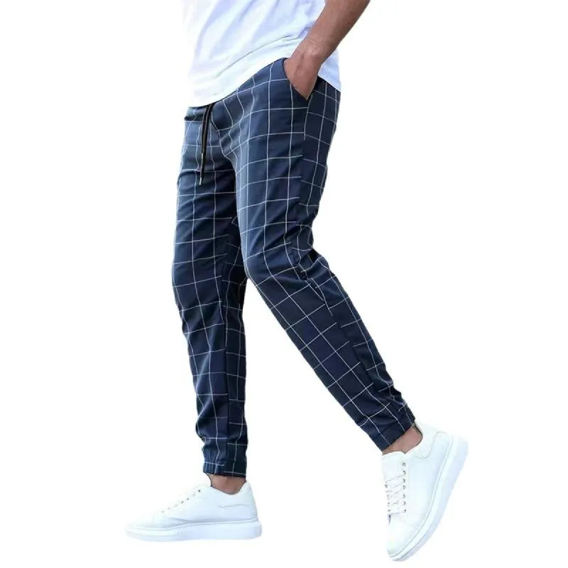 Men's Retro Street Sports Casual Plaid Pants 98183452TO sold by Manly