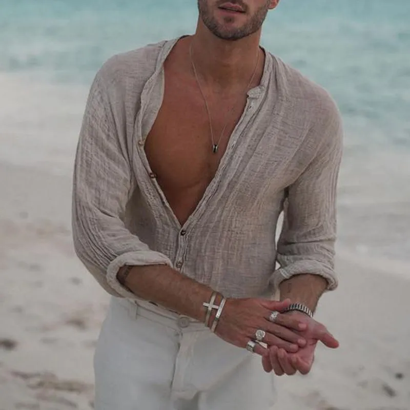 Men's Casual Solid Color Long Sleeve Shirt 71051429Y sold by Manly product image thumbnail 2