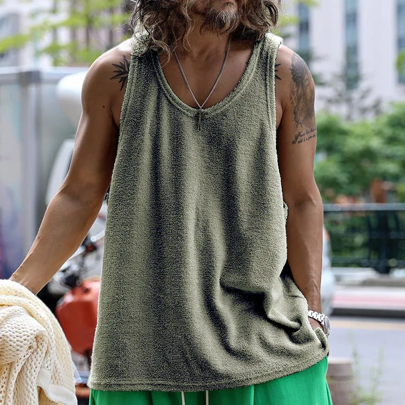 【CLEARANCE】Men's Casual Round Neck Solid Color Tank Top 15988785X sold by Manly product image thumbnail 3