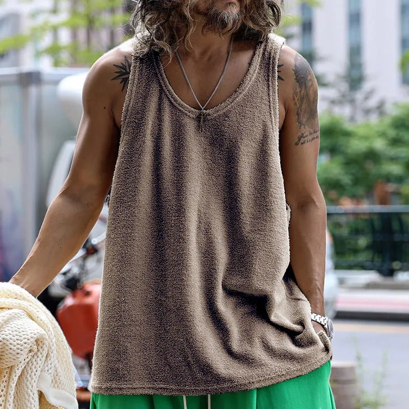【CLEARANCE】Men's Casual Round Neck Solid Color Tank Top 15988785X sold by Manly product image thumbnail 4