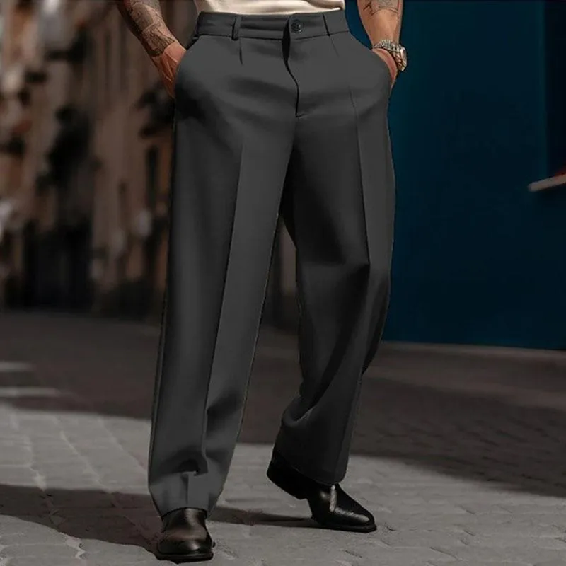 Men's Business Solid Color Slant Pockets Straight-Leg Suit Pants 25090014M sold by Manly product image thumbnail 3
