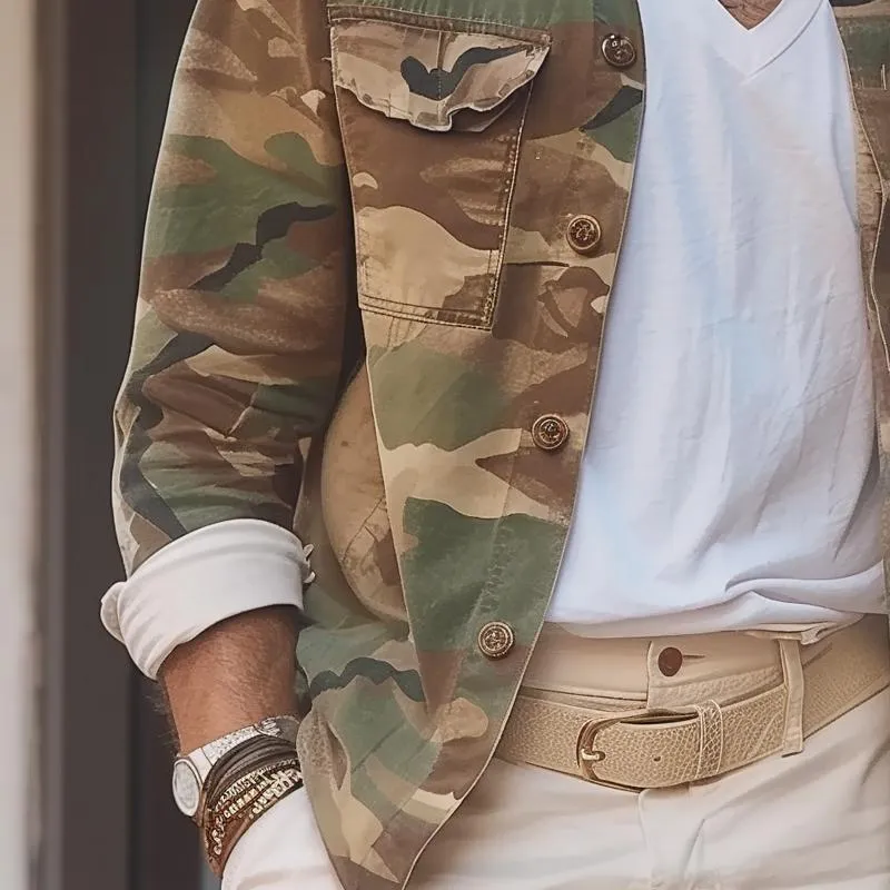 Men's Vintage Camouflage Print Single Breasted Jacket 53803402X sold by Manly product image thumbnail 3