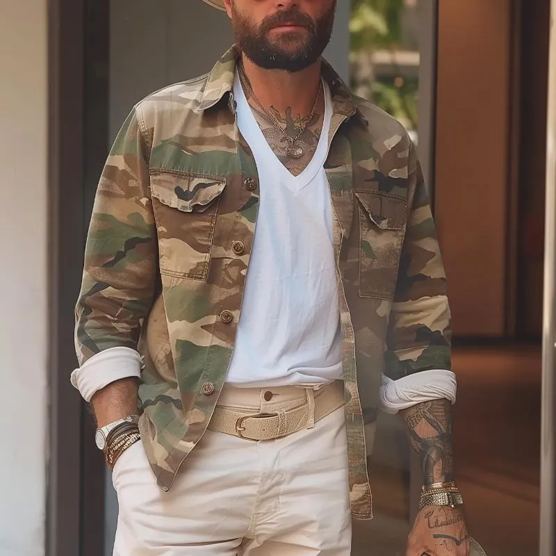 Men's Vintage Camouflage Print Single Breasted Jacket 53803402X sold by Manly product image thumbnail 4