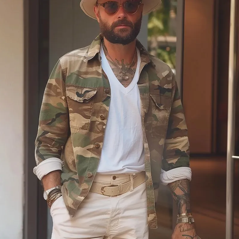 Men's Vintage Camouflage Print Single Breasted Jacket 53803402X sold by Manly product image thumbnail 2