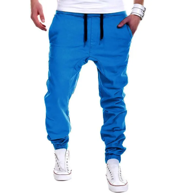 Men's Solid Loose Drawstring Elastic Waist Cargo Casual Trousers 39729459Z sold by Manly