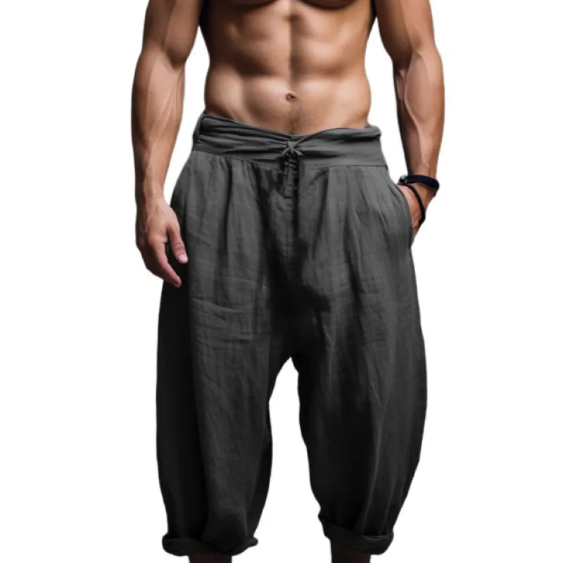 Men's Vintage Solid Color Loose Pants 77696425Y sold by Manly