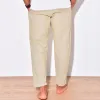Men's Solid Color Cotton Linen Casual Trousers 48116823Y sold by Manly