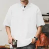 Men's Solid Loose Lapel Short Sleeve Casual Polo Shirt 54549536Z sold by Manly