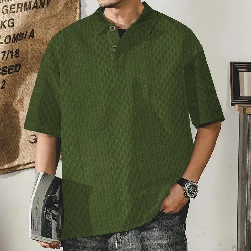 Men's Solid Loose Lapel Short Sleeve Casual Polo Shirt 54549536Z sold by Manly product image thumbnail 5