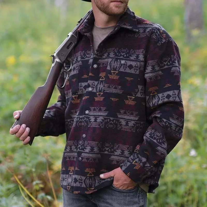 Men's Western Style Print Lapel Single Breasted Jacket 33381093Z sold by Manly product image thumbnail 3