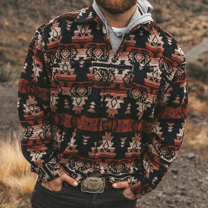 Men's Western Style Print Lapel Single Breasted Jacket 33381093Z sold by Manly product image thumbnail 2