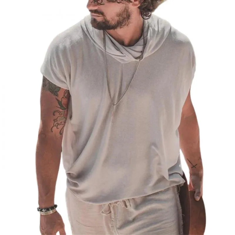 Men's Casual Cotton Pile Collar Loose Tank Top 58419748M sold by Manly