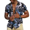 Men's Casual Beach Lapel Print Shirt 19133465TO sold by Manly