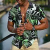 Men's Casual Beach Lapel Print Shirt 19133465TO sold by Manly