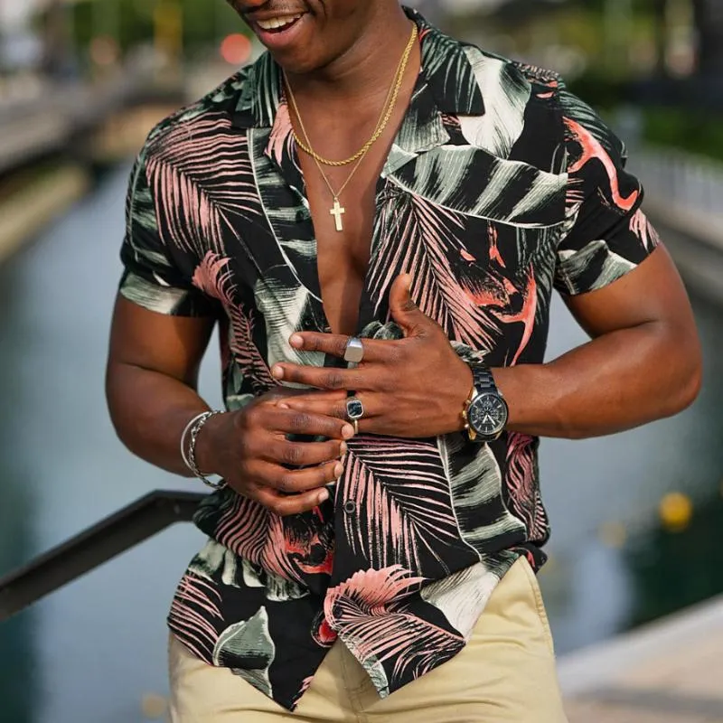 Men's Casual Beach Lapel Print Shirt 19133465TO sold by Manly product image thumbnail 3