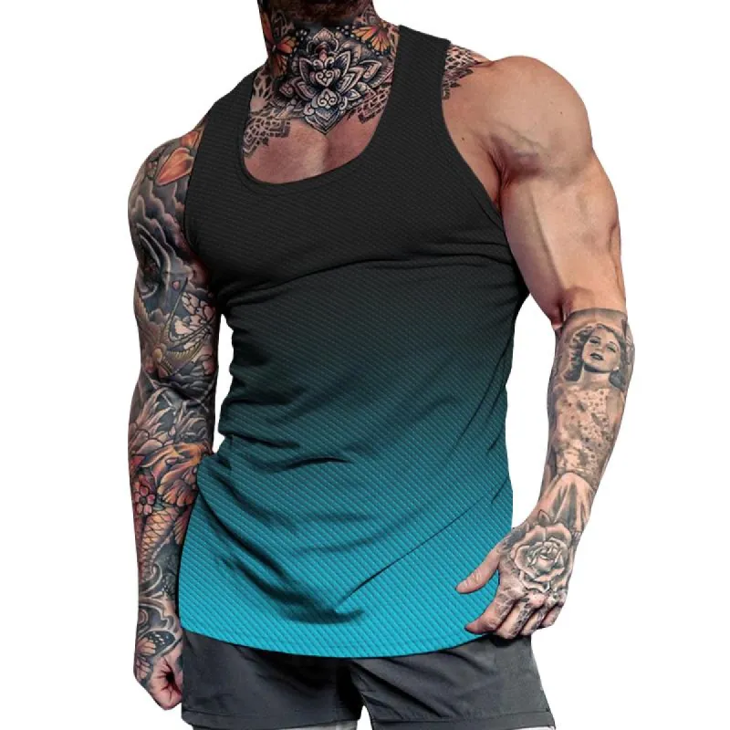 Men's Casual Gradient Sexy Tank Top 97414012TO sold by Manly