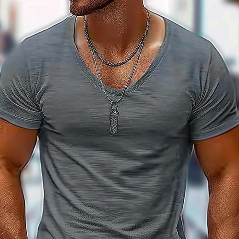 Men's Cotton Blend Crew Neck Short Sleeve T-shirt 57246034X sold by Manly product image thumbnail 2