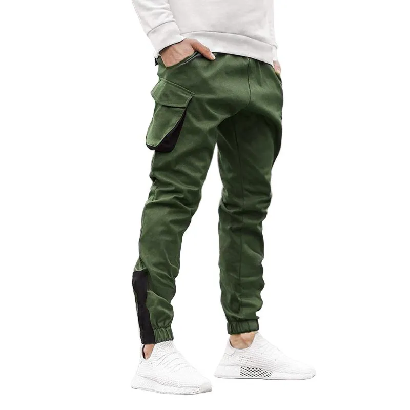 Men's Colorblock Multi-pocket Casual Cargo Pants 83945621Z sold by Manly