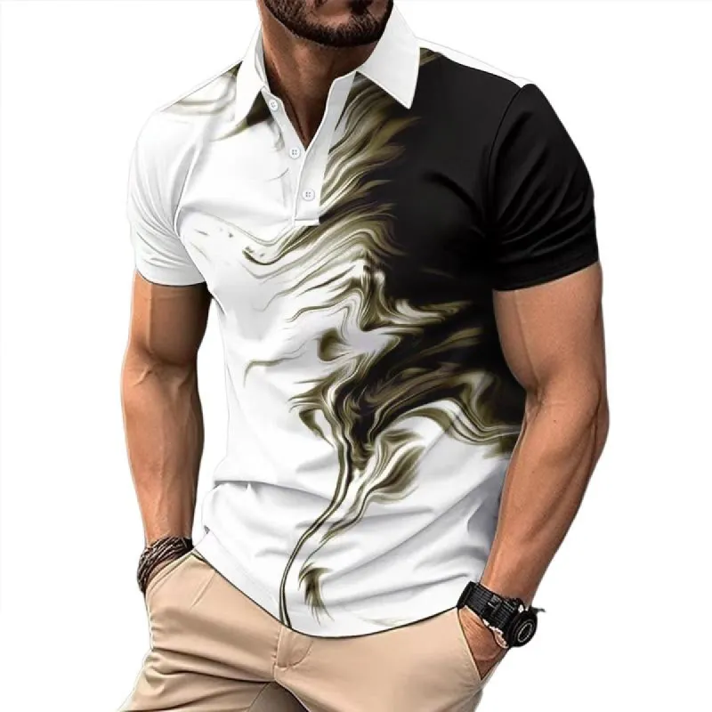 Men's Casual Printed Short-sleeved POLO Shirt 91163450X sold by Manly