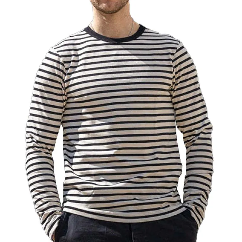 Men's Autumn and Winter Striped Knitted Long-sleeved T-shirt 75952733X sold by Manly